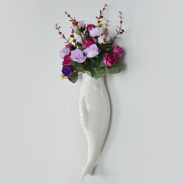 Wall Mount Fish Flower Vase