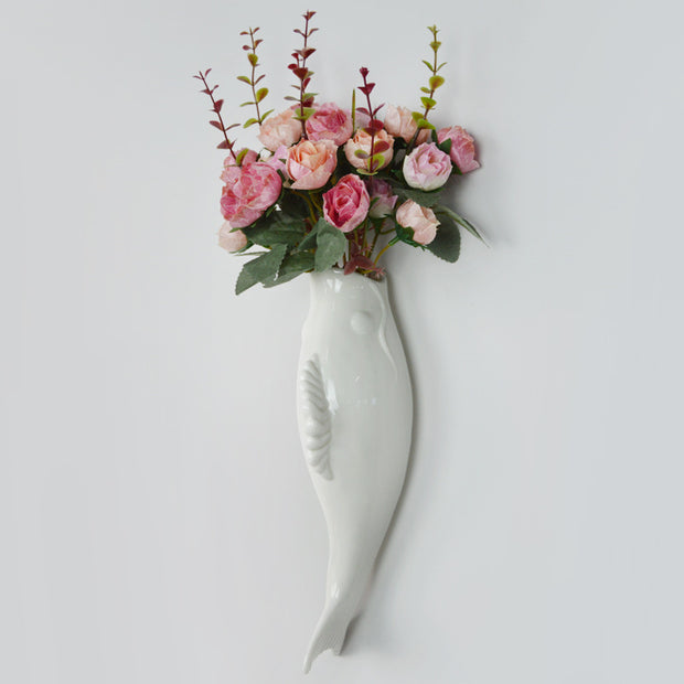 Wall Mount Fish Flower Vase