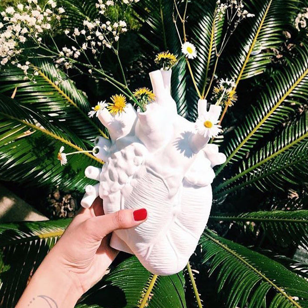 Ceramic Wall Mount Heart Flower Vase