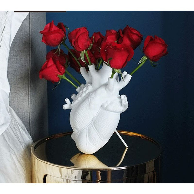Ceramic Wall Mount Heart Flower Vase