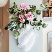 Ceramic Wall Mount Heart Flower Vase