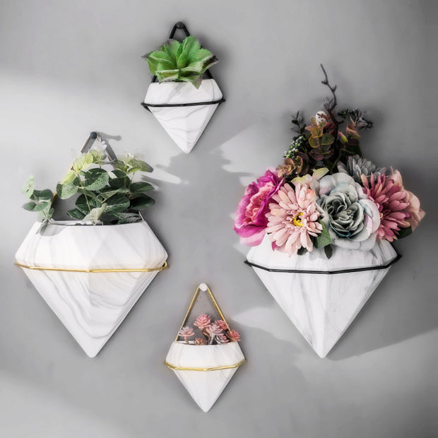 Wall Mount Diamond Shape Flower Pot