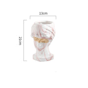 Head With Butterfly Flower Vase