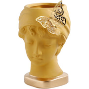 Head With Butterfly Flower Vase