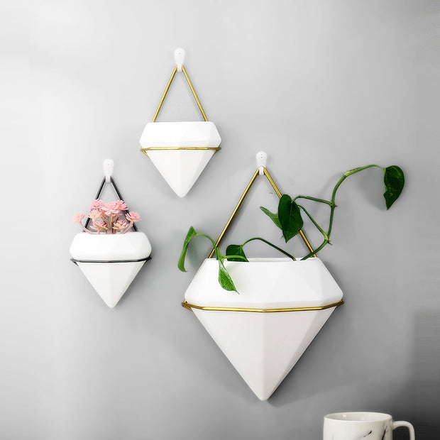 Wall Mount Diamond Shape Flower Pot