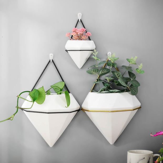 Wall Mount Diamond Shape Flower Pot