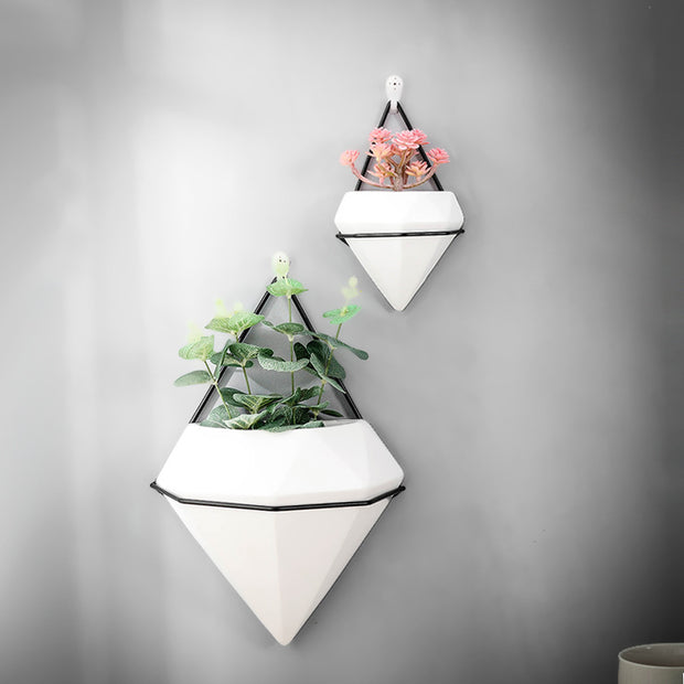 Wall Mount Diamond Shape Flower Pot
