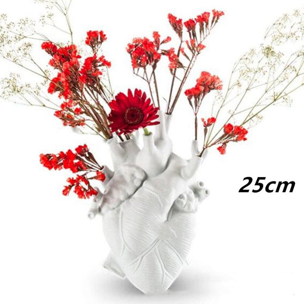 Ceramic Wall Mount Heart Flower Vase